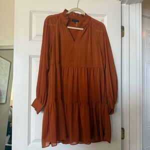 1. State Women's Long Sleeve Orange Dress